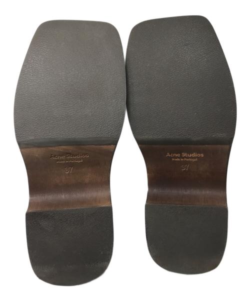 Acne studios（アクネ ストゥディオス）ACNE STUDIOS (アクネ ストゥディオス) レザーウッドクロッグ サンダル ブラウン サイズ:37の古着・服飾アイテム