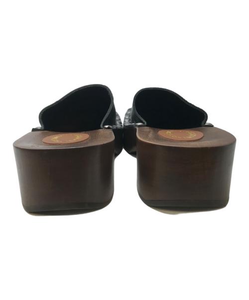 Acne studios（アクネ ストゥディオス）ACNE STUDIOS (アクネ ストゥディオス) レザーウッドクロッグ サンダル ブラウン サイズ:37の古着・服飾アイテム