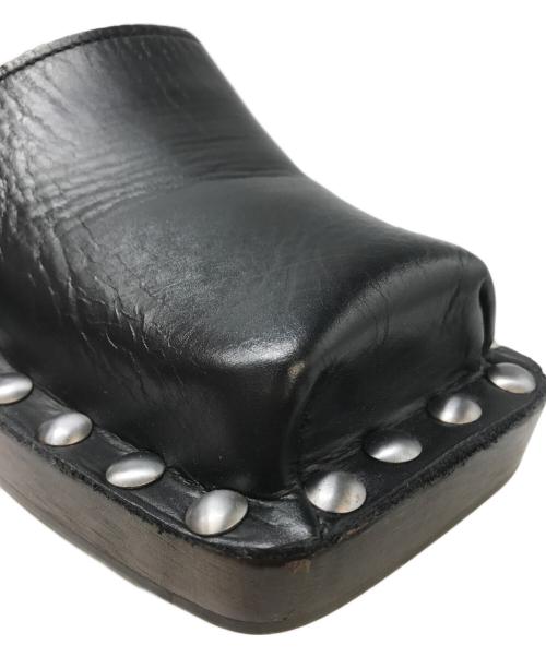 Acne studios（アクネ ストゥディオス）ACNE STUDIOS (アクネ ストゥディオス) レザーウッドクロッグ サンダル ブラウン サイズ:37の古着・服飾アイテム