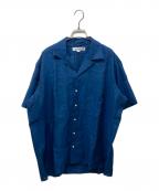 INDIVIDUALIZED SHIRTSインディビジュアライズドシャツ）の古着「リネンオープンカラーシャツ」｜ネイビー