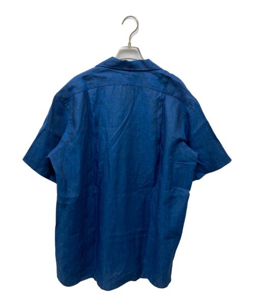 INDIVIDUALIZED SHIRTS（インディビジュアライズドシャツ）INDIVIDUALIZED SHIRTS (インディビジュアライズドシャツ) リネンオープンカラーシャツ ネイビー サイズ:Lの古着・服飾アイテム