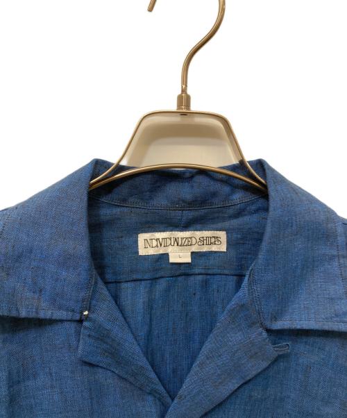 INDIVIDUALIZED SHIRTS（インディビジュアライズドシャツ）INDIVIDUALIZED SHIRTS (インディビジュアライズドシャツ) リネンオープンカラーシャツ ネイビー サイズ:Lの古着・服飾アイテム