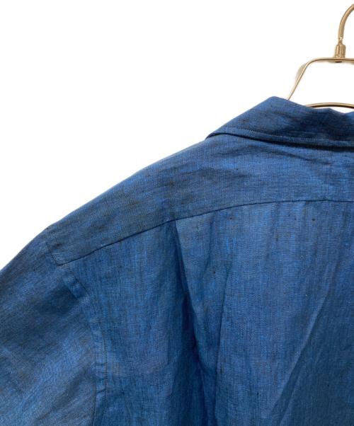 INDIVIDUALIZED SHIRTS（インディビジュアライズドシャツ）INDIVIDUALIZED SHIRTS (インディビジュアライズドシャツ) リネンオープンカラーシャツ ネイビー サイズ:Lの古着・服飾アイテム