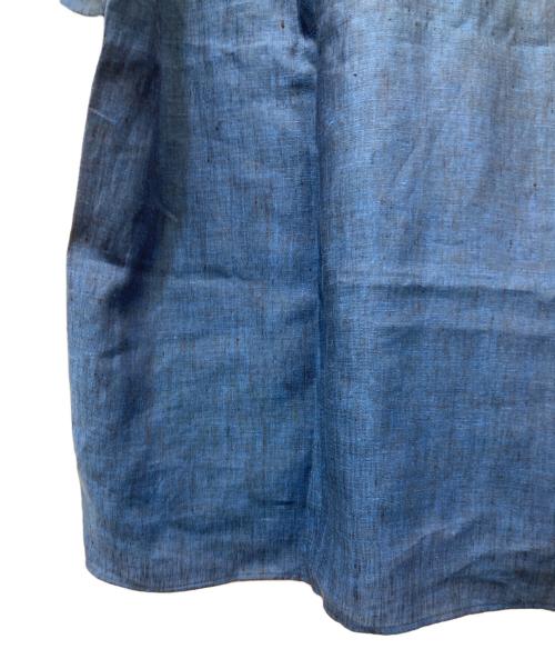 INDIVIDUALIZED SHIRTS（インディビジュアライズドシャツ）INDIVIDUALIZED SHIRTS (インディビジュアライズドシャツ) リネンオープンカラーシャツ ネイビー サイズ:Lの古着・服飾アイテム