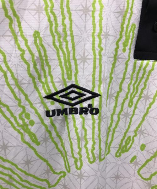UMBRO（アンブロ）UMBRO (アンブロ) BoTT (ボット) BEAMS T (ビームスティー) Game Shirts ホワイト×グリーン サイズ:Mの古着・服飾アイテム