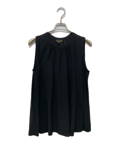 DRAWER（ドゥロワー）DRAWER (ドゥロワー) テンジク ギャザー ノースリーブニット ブラック サイズ:2の古着・服飾アイテム