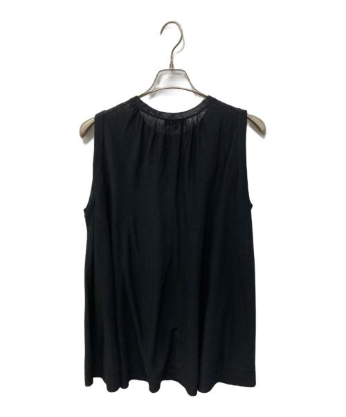 DRAWER（ドゥロワー）DRAWER (ドゥロワー) テンジク ギャザー ノースリーブニット ブラック サイズ:2の古着・服飾アイテム