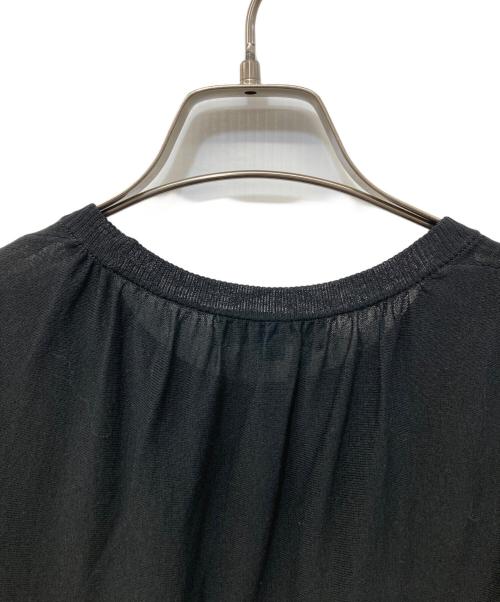 DRAWER（ドゥロワー）DRAWER (ドゥロワー) テンジク ギャザー ノースリーブニット ブラック サイズ:2の古着・服飾アイテム