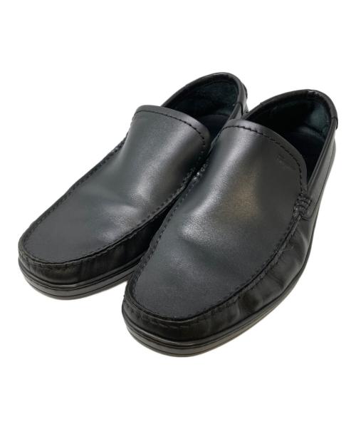 Salvatore Ferragamo（サルヴァトーレ フェラガモ）Salvatore Ferragamo (サルヴァトーレ フェラガモ) レザーデッキシューズ ブラック サイズ:7 1/2の古着・服飾アイテム