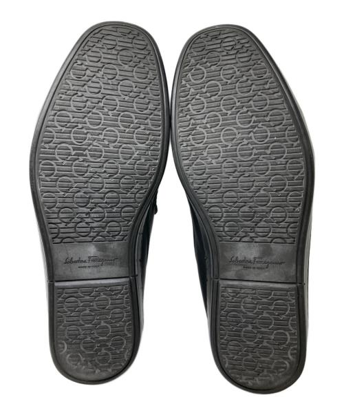 Salvatore Ferragamo（サルヴァトーレ フェラガモ）Salvatore Ferragamo (サルヴァトーレ フェラガモ) レザーデッキシューズ ブラック サイズ:7 1/2の古着・服飾アイテム