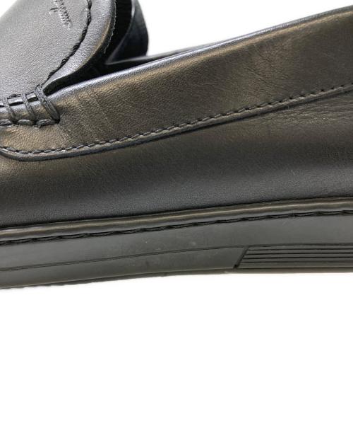 Salvatore Ferragamo（サルヴァトーレ フェラガモ）Salvatore Ferragamo (サルヴァトーレ フェラガモ) レザーデッキシューズ ブラック サイズ:7 1/2の古着・服飾アイテム
