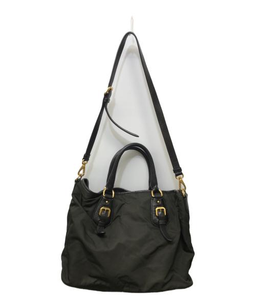 PRADA（プラダ）PRADA (プラダ) 2WAYナイロンショルダーバッグ グリーンの古着・服飾アイテム