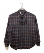 N.HOOLYWOODエヌ ハリウッド）の古着「L/S SHIRT」｜ネイビー×ブラウン