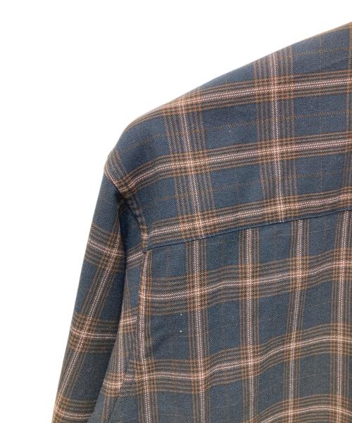 N.HOOLYWOOD（エヌ ハリウッド）N.HOOLYWOOD (エヌ ハリウッド) L/S SHIRT ネイビー×ブラウン サイズ:42の古着・服飾アイテム