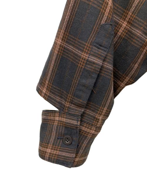 N.HOOLYWOOD（エヌ ハリウッド）N.HOOLYWOOD (エヌ ハリウッド) L/S SHIRT ネイビー×ブラウン サイズ:42の古着・服飾アイテム