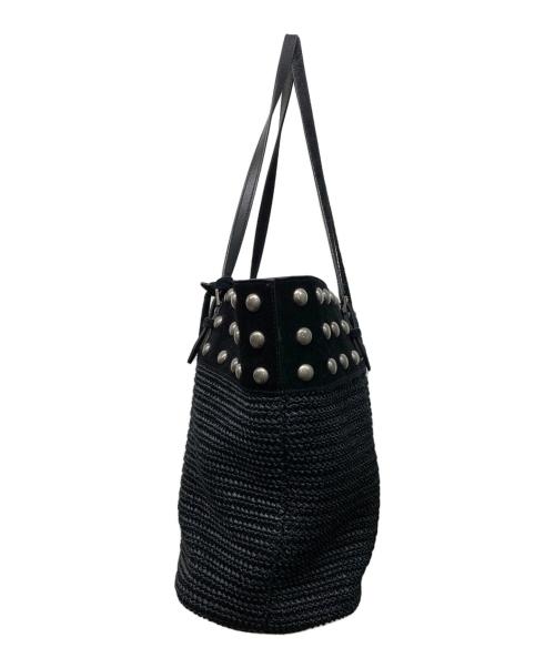 Saint Laurent Paris（サンローランパリ）Saint Laurent Paris (サンローランパリ) ドットスタッズトートバッグ ブラックの古着・服飾アイテム