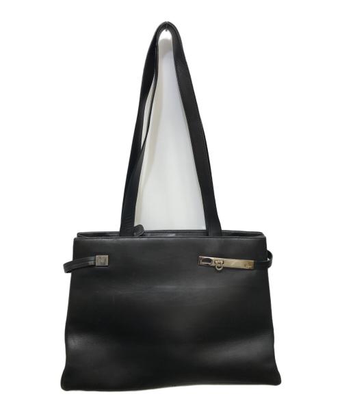Salvatore Ferragamo（サルヴァトーレ フェラガモ）Salvatore Ferragamo (サルヴァトーレ フェラガモ) ガンチーニレザートートバッグ ブラックの古着・服飾アイテム