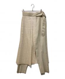 HYKE（ハイク）の古着「プリーツレイヤードパンツ」｜アイボリー