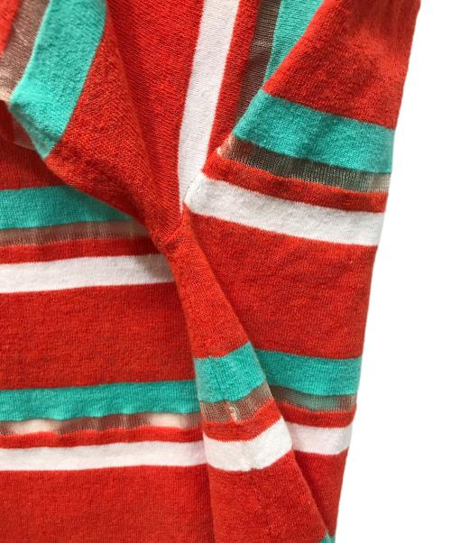 THE SHINZONE（ザ シンゾーン）THE SHINZONE (ザ シンゾーン) MULTI STRIPED CREW NECK KNIT レッド×グリーン サイズ:F0の古着・服飾アイテム