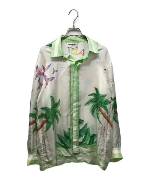 CASABLANCA（カサブランカ）CASABLANCA (カサブランカ) テニスクラブシルクシャツ 黄緑 サイズ:Sの古着・服飾アイテム