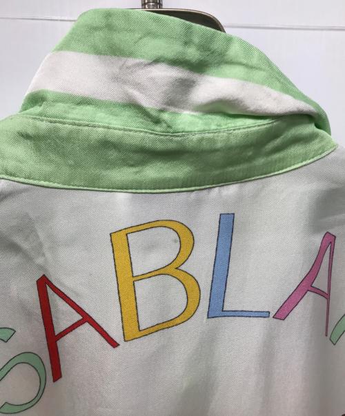 CASABLANCA（カサブランカ）CASABLANCA (カサブランカ) テニスクラブシルクシャツ 黄緑 サイズ:Sの古着・服飾アイテム