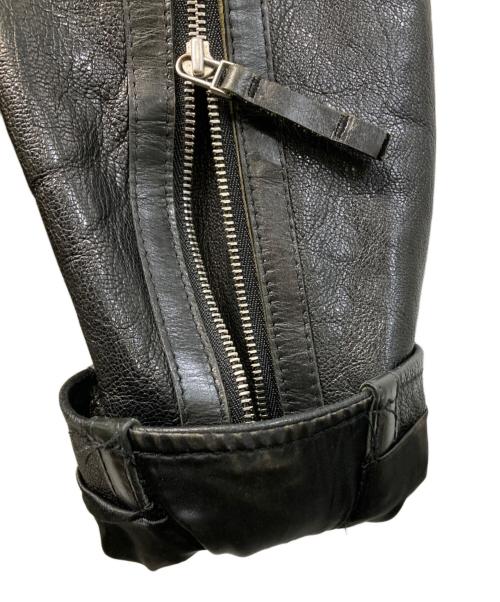 HELMUT LANG（ヘルムートラング）HELMUT LANG (ヘルムートラング) ゴートレザーシングルライダースジャケット ブラック サイズ:36の古着・服飾アイテム