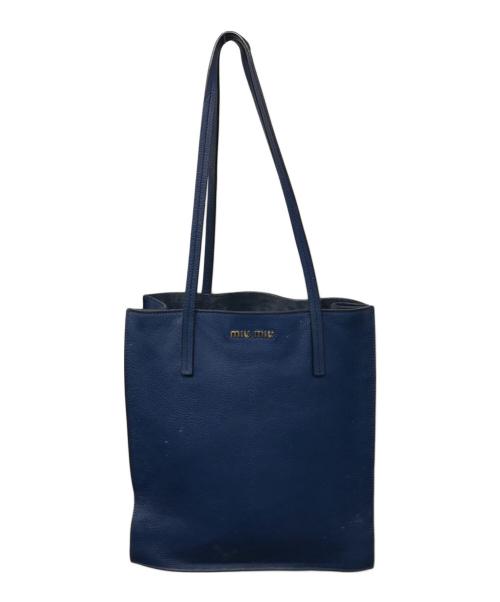 MIU MIU（ミュウミュウ）MIU MIU (ミュウミュウ) マドラス トートバッグ ネイビーの古着・服飾アイテム