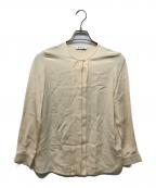 LORO PIANAロロピアーナ）の古着「CREW NECK LONG SLEEVE WHITE BLOUSE」｜ベージュ