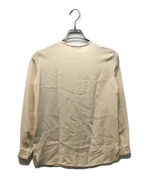 LORO PIANA（ロロピアーナ）LORO PIANA (ロロピアーナ) CREW NECK LONG SLEEVE WHITE BLOUSE ベージュ サイズ:Sの古着・服飾アイテム