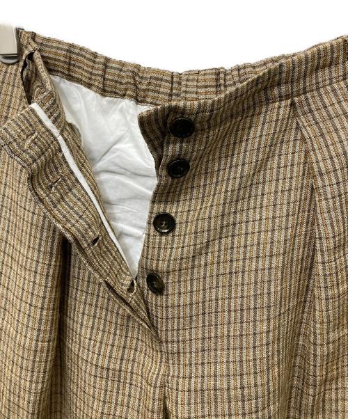 Acne studios（アクネ ストゥディオス）Acne studios (アクネ ストゥディオス) ブラウン チェック トラウザーズパンツ ベージュ サイズ:40の古着・服飾アイテム