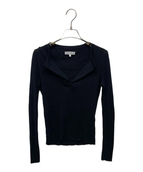MADISON BLUE（マディソンブルー）MADISON BLUE (マディソンブルー) RIB SKIPPER L/S リブニット ブラック サイズ:00の古着・服飾アイテム