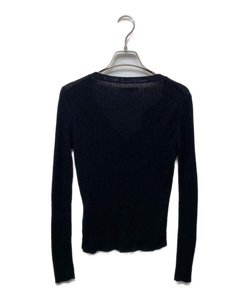 MADISON BLUE（マディソンブルー）MADISON BLUE (マディソンブルー) RIB SKIPPER L/S リブニット ブラック サイズ:00の古着・服飾アイテム