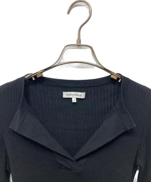 MADISON BLUE（マディソンブルー）MADISON BLUE (マディソンブルー) RIB SKIPPER L/S リブニット ブラック サイズ:00の古着・服飾アイテム