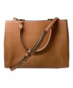 Kate Spadeケイトスペード）の古着「レイラ ミディアム トリプル コンパートメント サッチェル2WAYバッグ」｜ブラウン