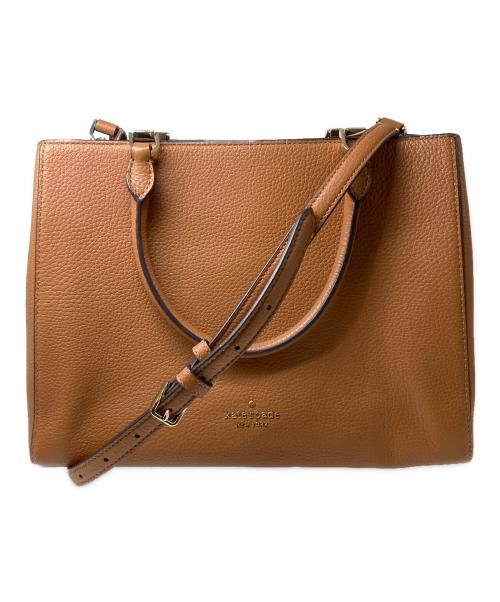 Kate Spade（ケイトスペード）Kate Spade (ケイトスペード) レイラ ミディアム トリプル コンパートメント サッチェル2WAYバッグ ブラウンの古着・服飾アイテム