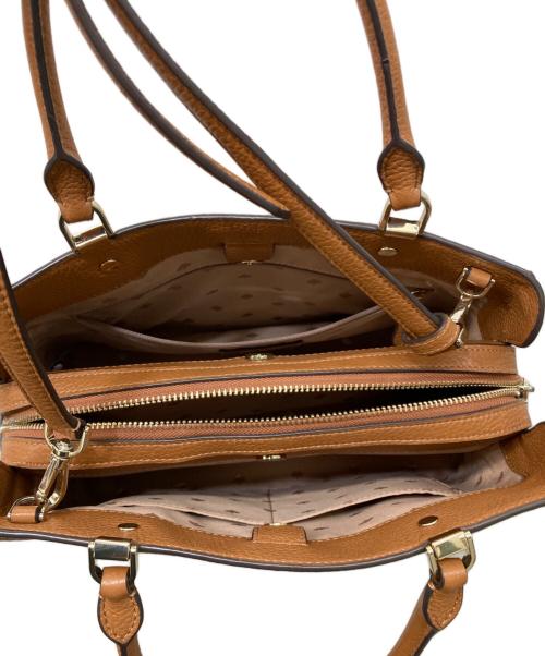 Kate Spade（ケイトスペード）Kate Spade (ケイトスペード) レイラ ミディアム トリプル コンパートメント サッチェル2WAYバッグ ブラウンの古着・服飾アイテム