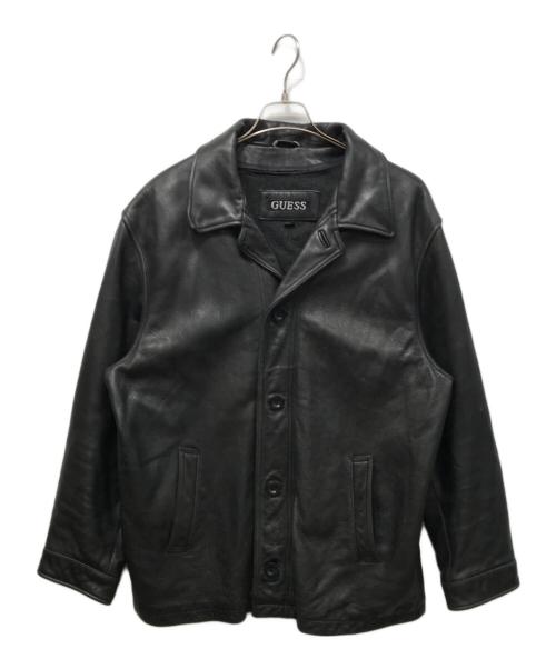 GUESS（ゲス）GUESS (ゲス) レザカーコート ブラック サイズ:Lの古着・服飾アイテム