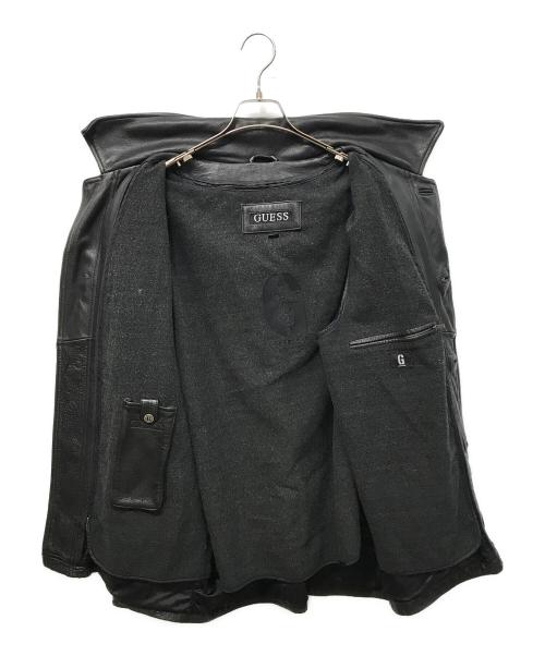 GUESS（ゲス）GUESS (ゲス) レザカーコート ブラック サイズ:Lの古着・服飾アイテム