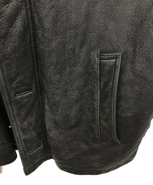 GUESS（ゲス）GUESS (ゲス) レザカーコート ブラック サイズ:Lの古着・服飾アイテム
