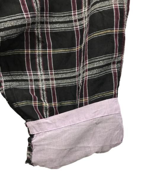 Y's（ワイズ）Y's (ワイズ) チェックイージーワイドパンツ ブラック×パープル サイズ:2の古着・服飾アイテム