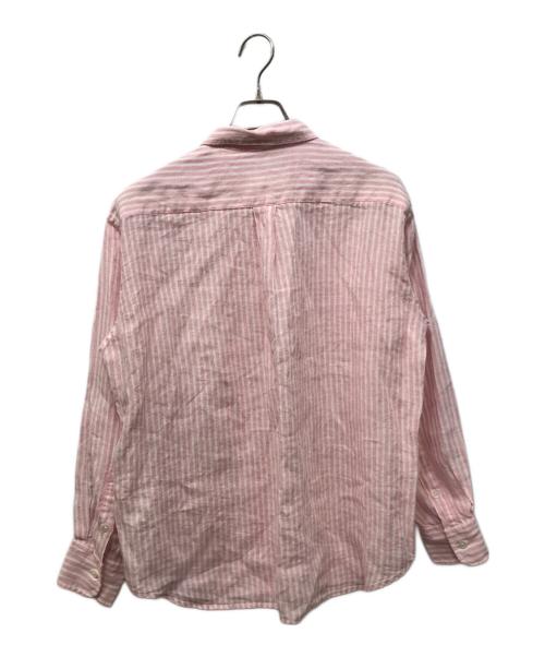 FRAMeWORK（フレームワーク）FRAMeWORK (フレームワーク) フレンチリネンレギュラーカラーシャツ ピンク×ホワイト サイズ:Free 未使用品の古着・服飾アイテム