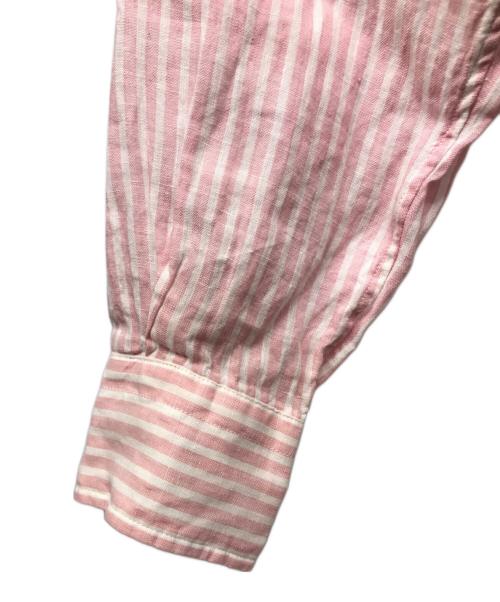 FRAMeWORK（フレームワーク）FRAMeWORK (フレームワーク) フレンチリネンレギュラーカラーシャツ ピンク×ホワイト サイズ:Free 未使用品の古着・服飾アイテム