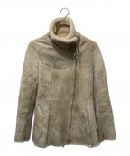 BALMAINバルマン）の古着「ムートンライダースジャケット」｜ベージュ