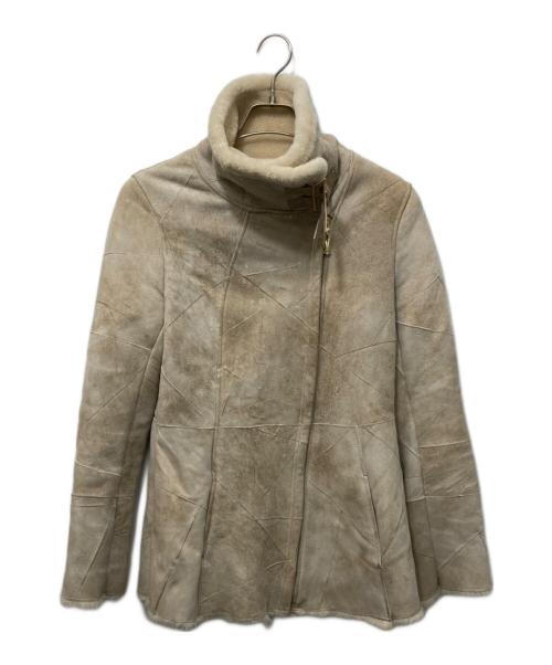 BALMAIN（バルマン）BALMAIN (バルマン) ムートンライダースジャケット ベージュ サイズ:9の古着・服飾アイテム