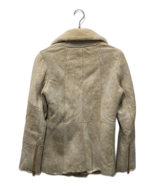 BALMAIN（バルマン）BALMAIN (バルマン) ムートンライダースジャケット ベージュ サイズ:9の古着・服飾アイテム