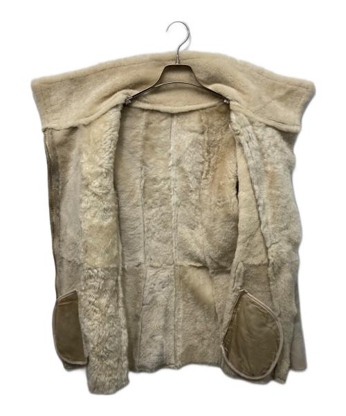 BALMAIN（バルマン）BALMAIN (バルマン) ムートンライダースジャケット ベージュ サイズ:9の古着・服飾アイテム