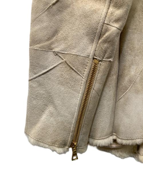 BALMAIN（バルマン）BALMAIN (バルマン) ムートンライダースジャケット ベージュ サイズ:9の古着・服飾アイテム