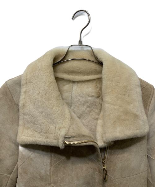 BALMAIN（バルマン）BALMAIN (バルマン) ムートンライダースジャケット ベージュ サイズ:9の古着・服飾アイテム