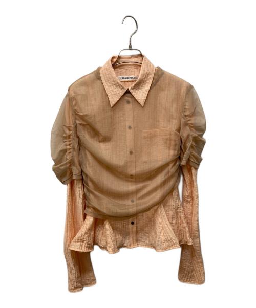 PRANK PROJECT（プランクプロジェクト）PRANK PROJECT (プランクプロジェクト) Tulle layered ruffle hem fabric shirt ピンク サイズ:Freeの古着・服飾アイテム