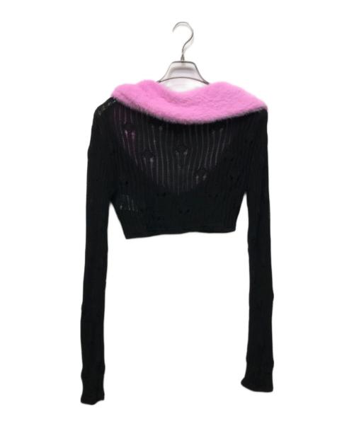 BLUMARINE by MARC JACOBS（ブルマリンバイマークジェイコブス）BLUMARINE by MARC JACOBS (ブルマリンバイマークジェイコブス) クロップドカーディガン ブラック サイズ:Lの古着・服飾アイテム